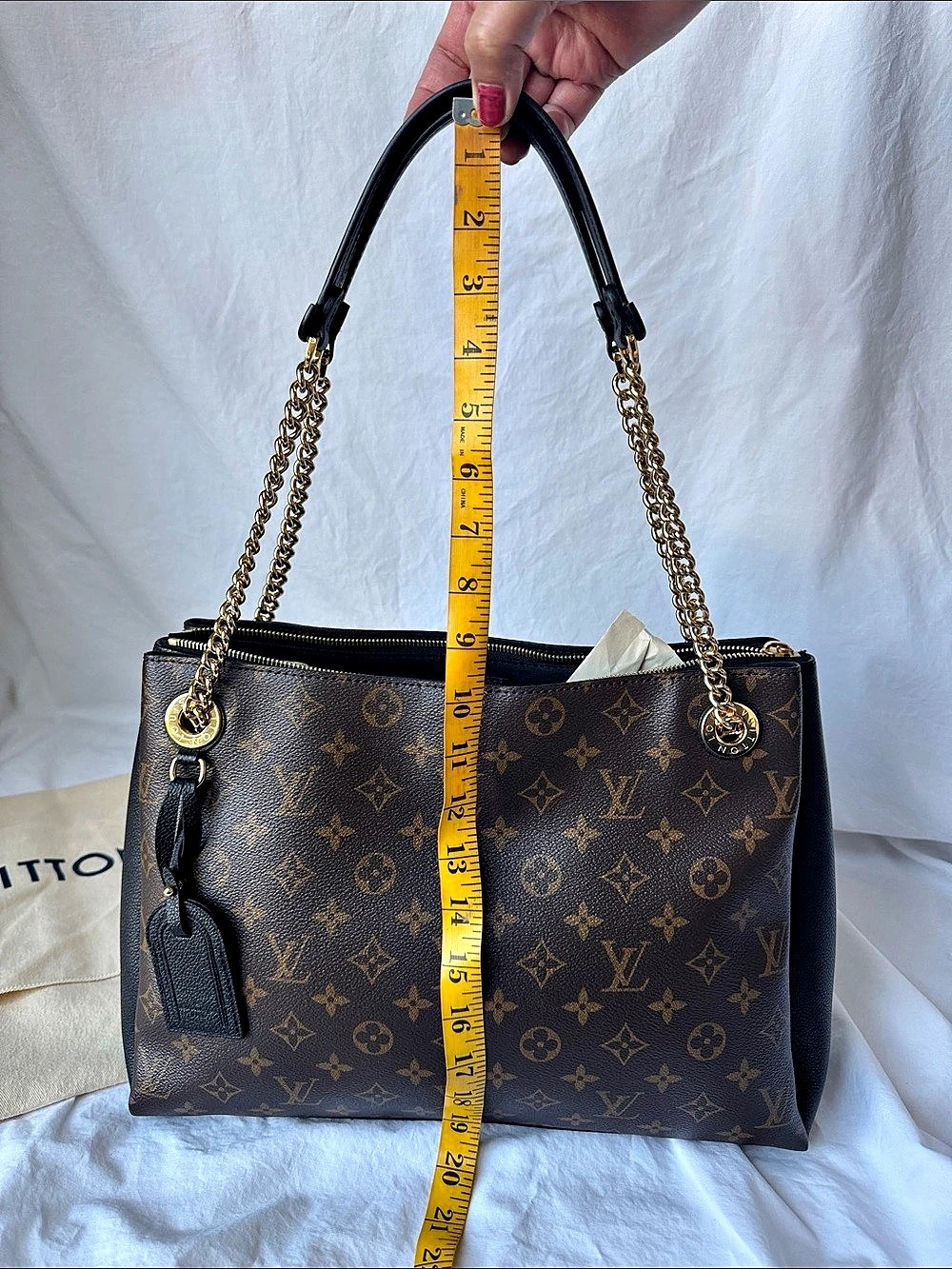 Louis Vuitton Surene MM Monogram Shoulder Bag in Brown & Black Like New - Picture 2 of 13